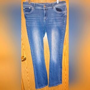 APT. 9 Bootcut Jeans Women's 14 Distressed Bling Stretch